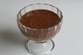 положить шоколадный соус в креманку или вазочку
